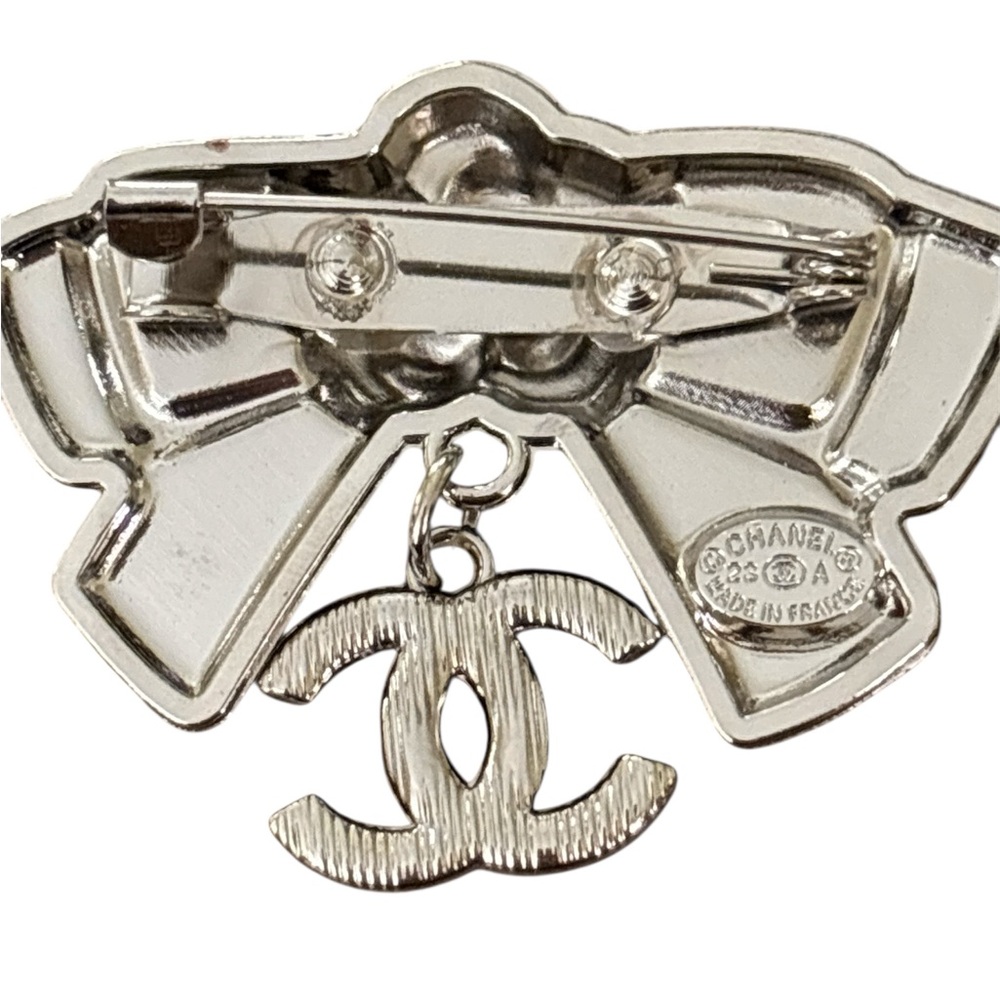 Chanel Camellia Bow Black Pin Brooch 21C - Picture 3 of 3